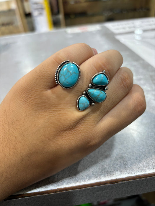 Western TQ Stone Cuff Ring