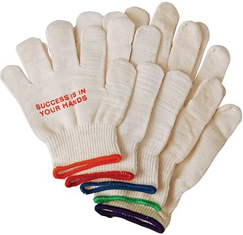 1- GLOVE - Cotton Deluxe Roping Gloves - BLUE - MEDIUM