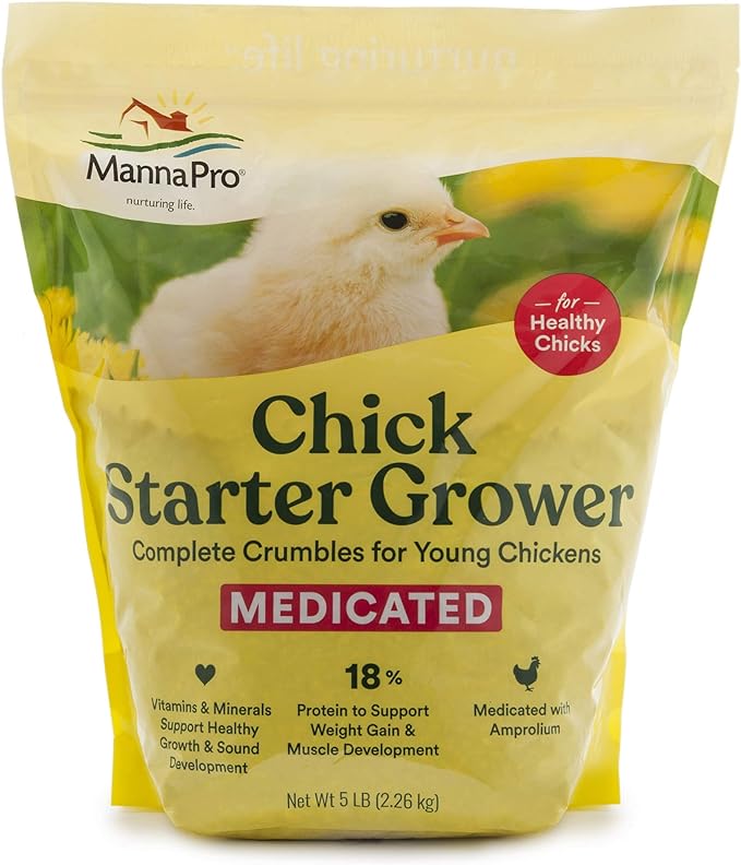 Manna Pro Chick Starter Grower - Medicated Chick Feed Crumble for Youn ...