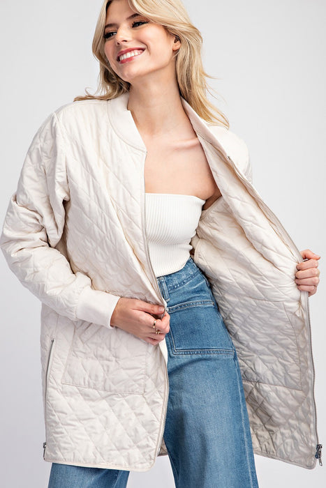 Textured Zip Up Jacket - Large