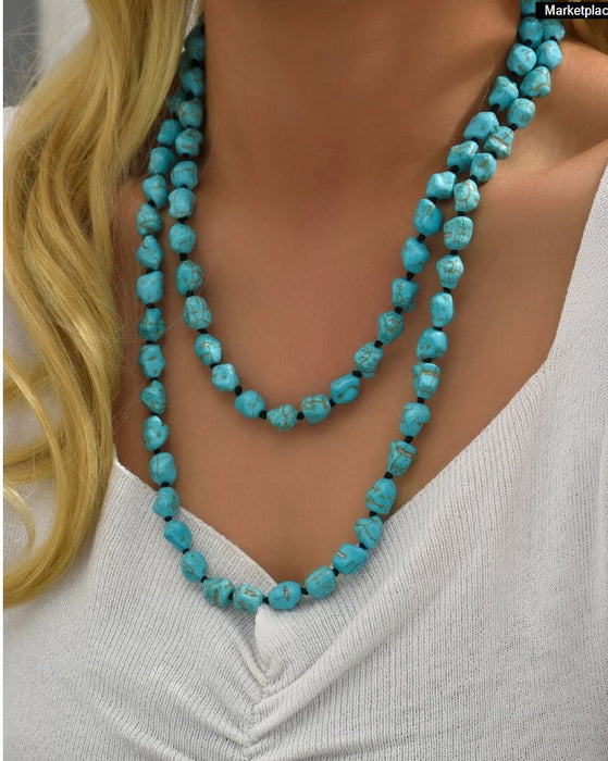 Turquoise Beaded Layered Necklace