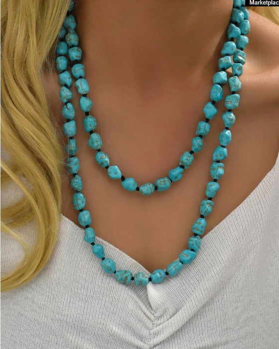 Turquoise Beaded Layered Necklace