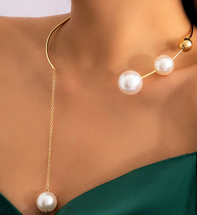 Faux Pearl Decor Choker